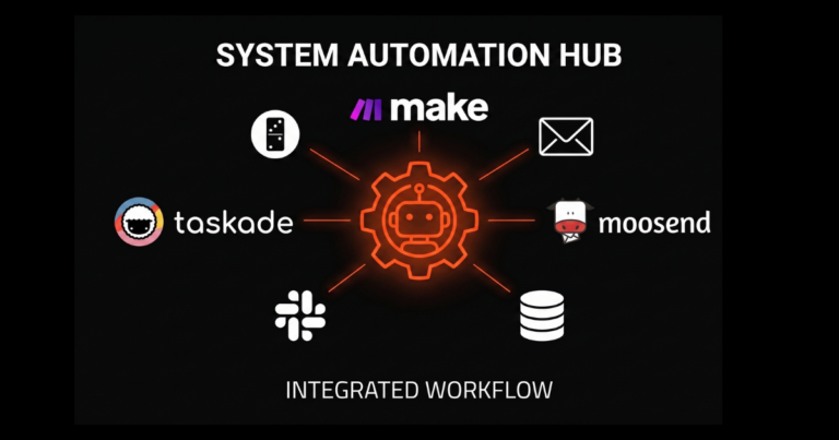 The complete 2026 guide to automate your solo founder business using Make, Moosend, and Taskade.