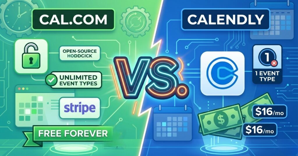 Cal.com vs Calendly 2026 - scheduling tool comparison for solo founders